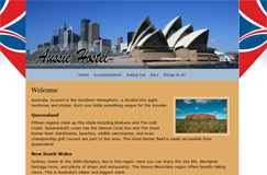 prévisualisation du site Aussie Hostel